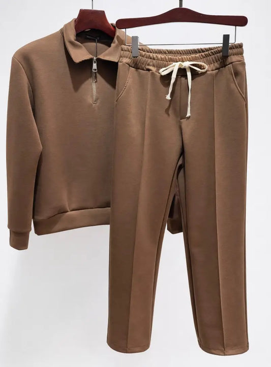 Men's Mid-Season Polo Collar Sweatshirt Set